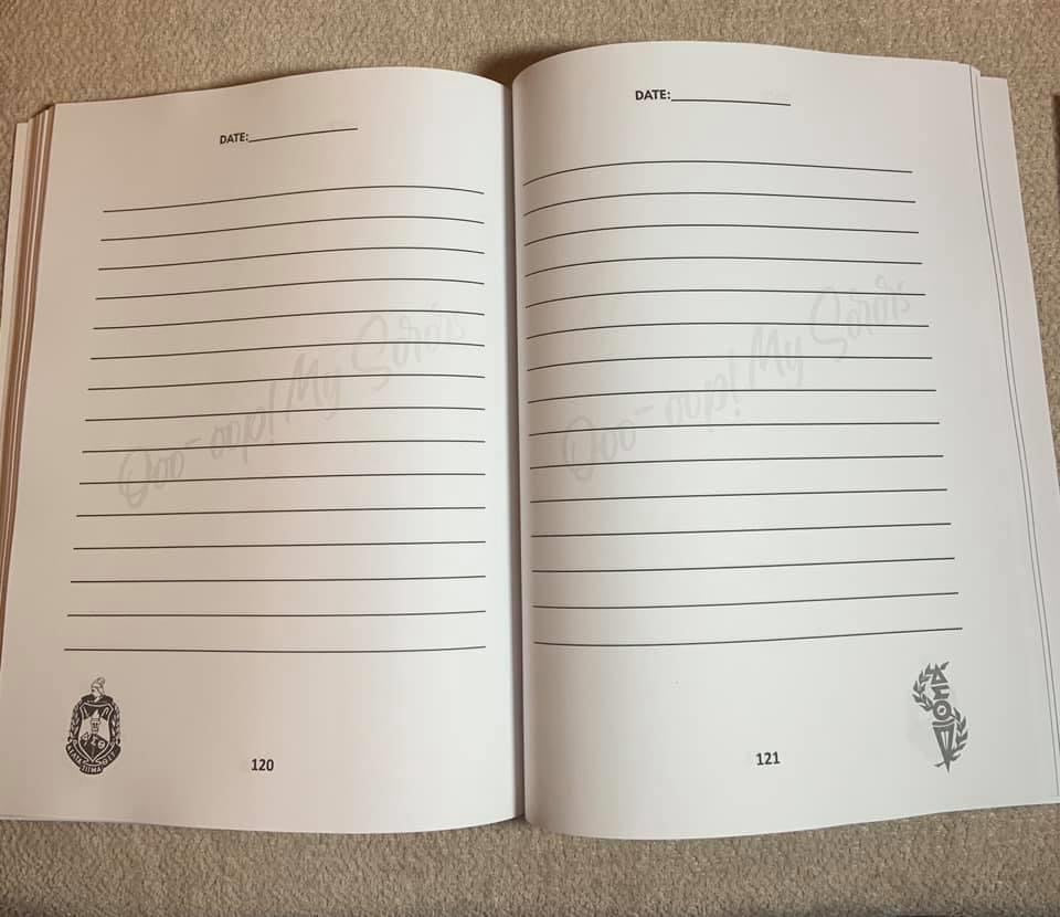 RCA Chapter. Historically Black Sorority Journal 6”x9”