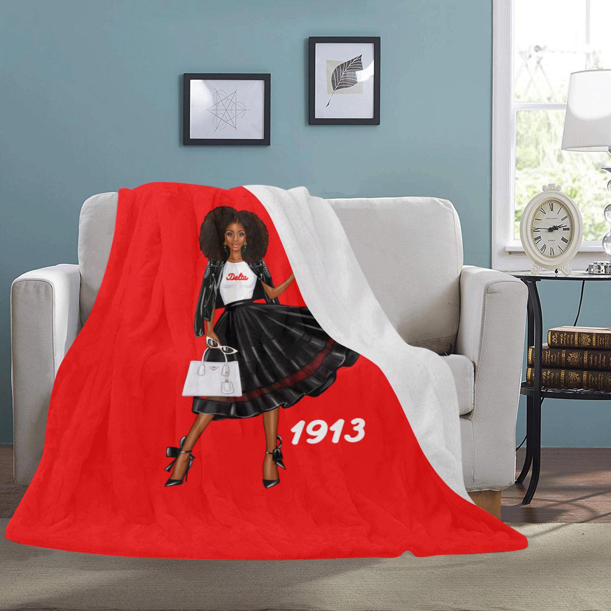LV Red Art Fleece Blanket by DG Design - Pixels
